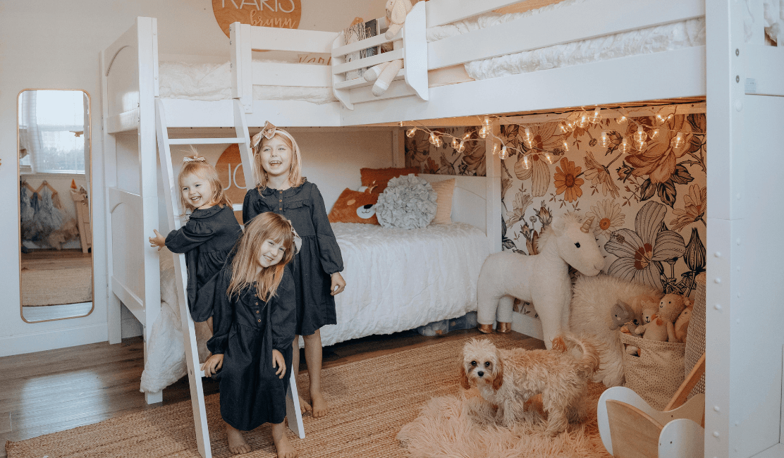 Ashley Noel Chooses a Triple Bunk Bed for her Girls Room