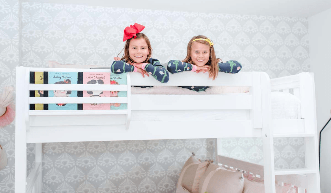 white queen bunk bed girls room