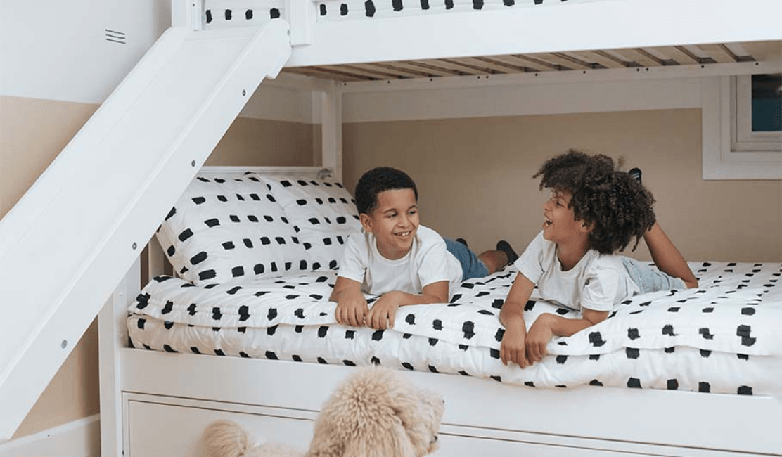 kathlyn twin over full bunk bed with slide boys room