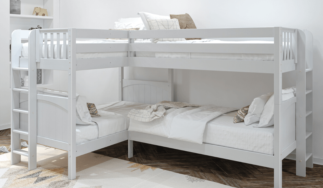 Combine Two Or More Beds: Corner L Shaped Loft Beds, Quad & Triple Bun –  Maxtrix Kids