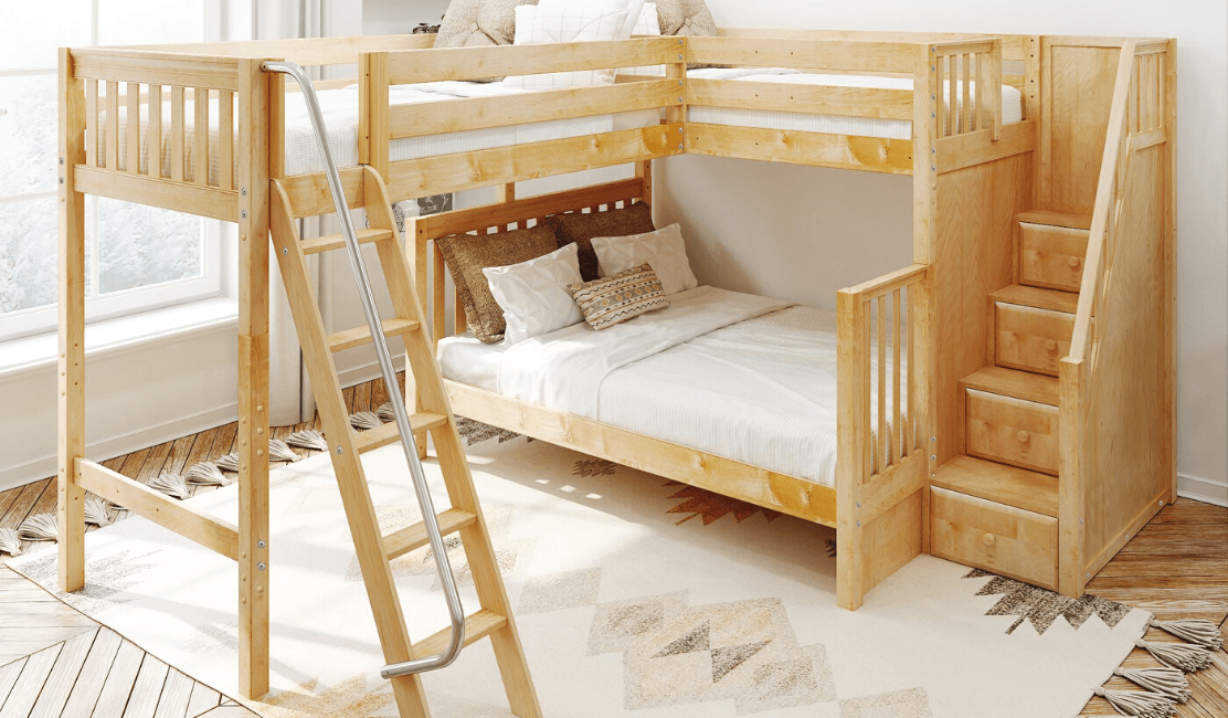 twin xl over queen sturdy bunk bed for adults and tweens