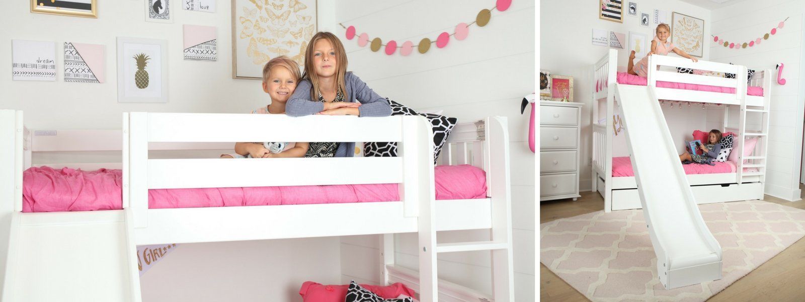 Smiles all around with the 'Jolly' Bunk Bed with Slide