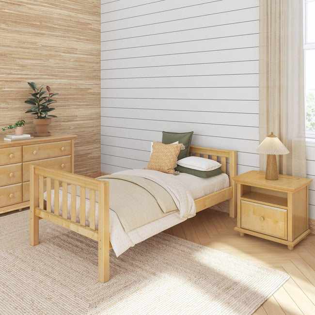 1000 NS : Kids Beds Twin Basic Bed - Low, Slat, Natural