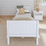 1040 XL WP : Kids Beds Twin XL Basic Bed - Medium, Panel, White