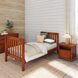 1060 XL CS : Kids Beds Twin XL Basic Bed - High, Slat, Chestnut