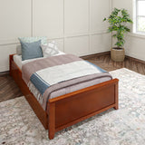 1075 XL TR C : Kids Beds Twin XL Platform Bed with Trundle, Chestnut
