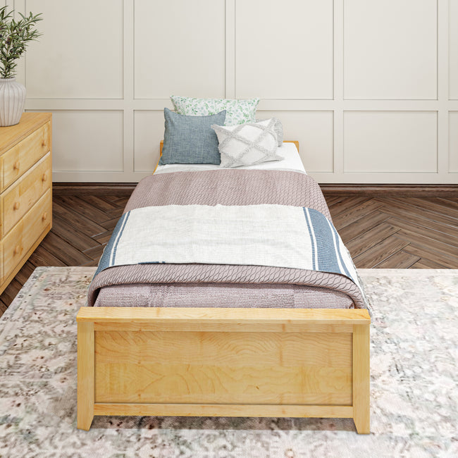 1075 XL UU N : Kids Beds Twin XL Platform Bed with Underbed Dresser, Natural