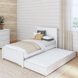 1160 TR WP : Kids Beds Twin Traditional Bed with Trundle, Panel, White