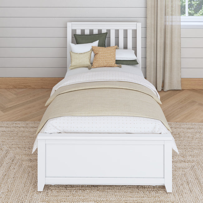 1160 TR WS : Kids Beds Twin Traditional Bed with Trundle, Slat, White