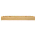 Wooden under-bed storage drawer, ideal for maximizing bedroom space and organizing items efficiently.