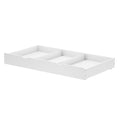 Under-bed storage drawer in white, ideal for optimizing bedroom space and organizing items efficiently.