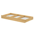 Wooden under bed storage drawer with divider for extra organization.