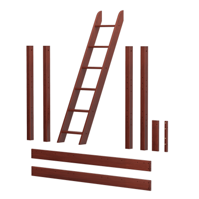 1574-003 : Component Ultra High Loft Angle Ladder Kit w/ 2 XL long cross member, Chestnut