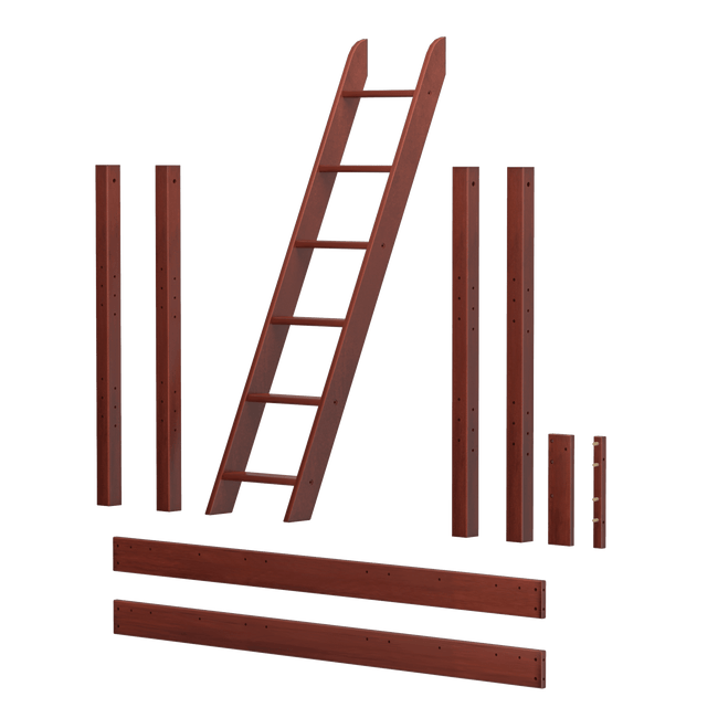 1574-003 : Component Ultra High Loft Angle Ladder Kit w/ 2 XL long cross member, Chestnut