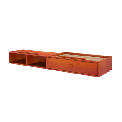 Wooden shoe organizer with multiple compartments for efficient storage.