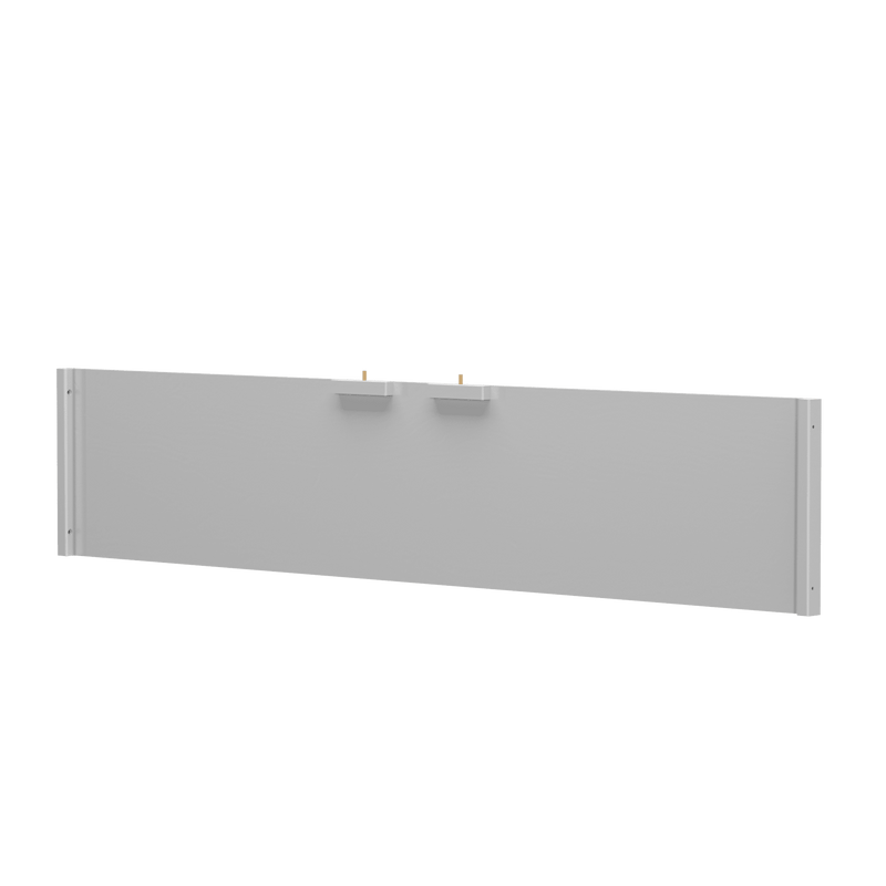 Modern white wall panel with mounting brackets for home or office decor.