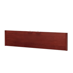 Wooden headboard panel with rich mahogany finish.