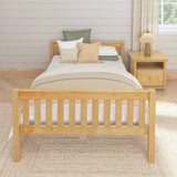 2000 XL NS : Kids Beds Full XL Basic Bed - Low, Slat, Natural