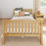 2040 XL NS : Kids Beds Full XL Basic Bed - Medium, Slat, Natural