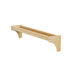 Natural light wood narrow wall shelf with decorative brackets, floating wooden display ledge for home decor