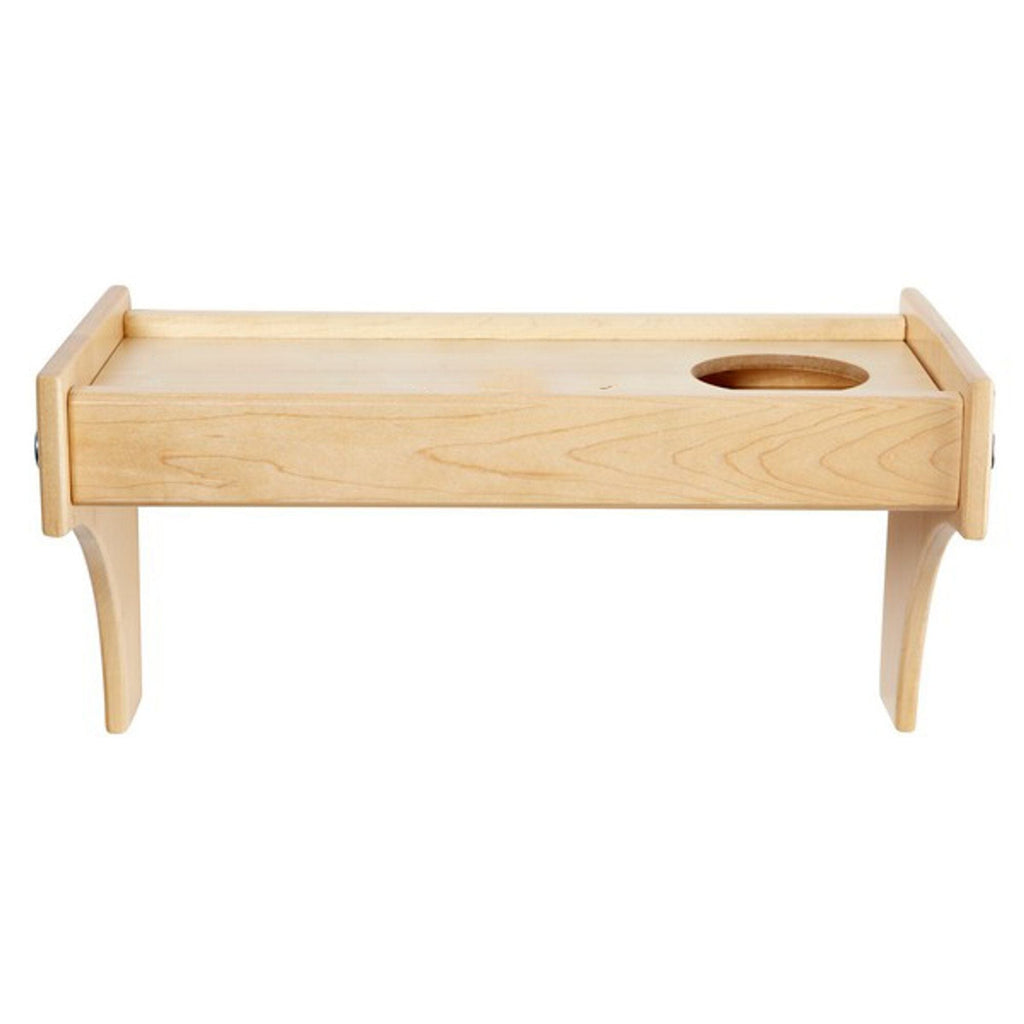 Natural light wood lap tray with built-in cup holder and foldable legs, portable breakfast-in-bed and laptop desk
