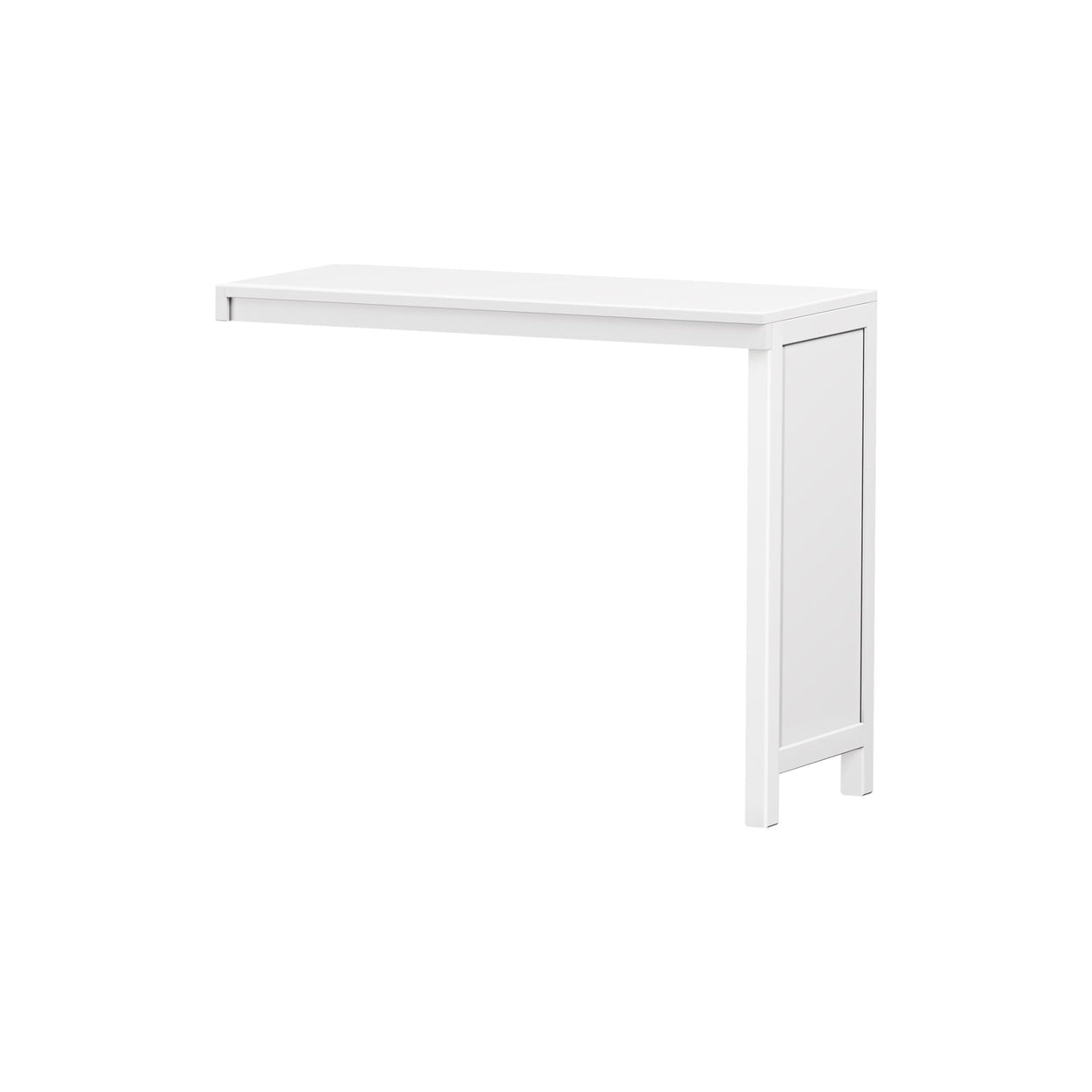 White minimalist foldable table for small spaces.