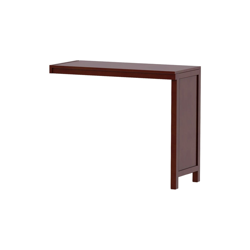 Brown wooden table against white background, ideal for home office or modern living room furniture.