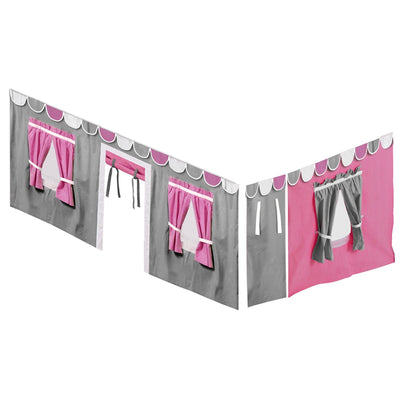3255-057 : Accessories Full Low Loft/Bunk Underbed Curtain, Pink + Grey