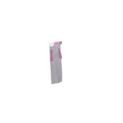 Gray and pink felt door hanger with pocket compartments for organizing accessories.
