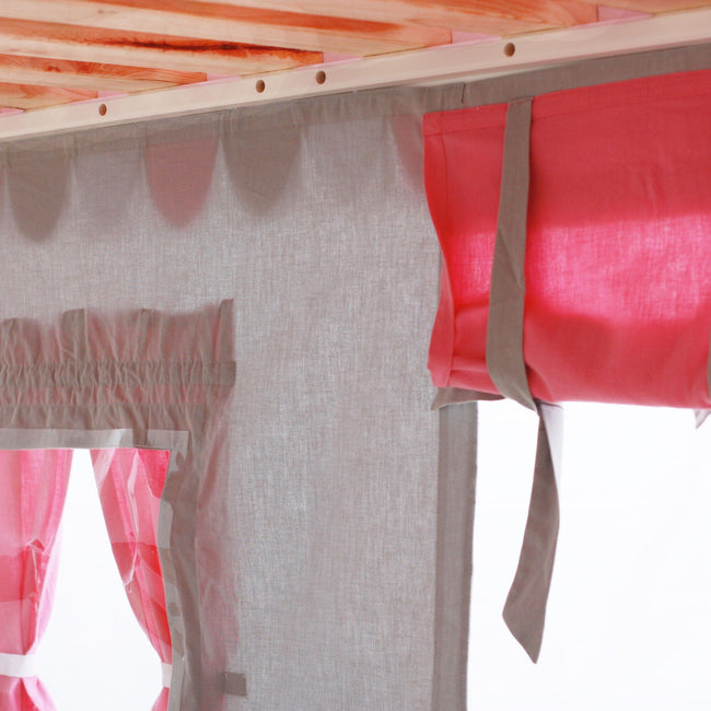 3630-057 : Accessories Twin Mid Loft Underbed Curtain, Pink + Grey