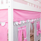 3660-057 : Accessories Full Mid Loft Underbed Curtain, Pink + Grey