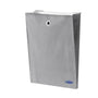 Gray fabric hanging laundry hamper with metal grommet and Maxtrix logo, wall-mounted closet storage organizer