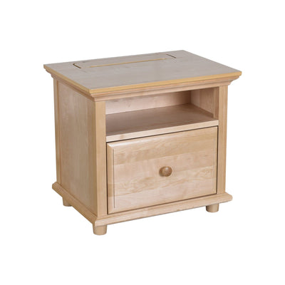 4120-001 : Furniture Nightstand with Charging Station, Natural