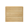 Light maple three-drawer dresser with round knobs — minimalist wooden chest of drawers for bedroom storage
