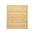 Minimalist light maple wood dresser with round wooden knobs, modern bedroom chest of drawers for storage
