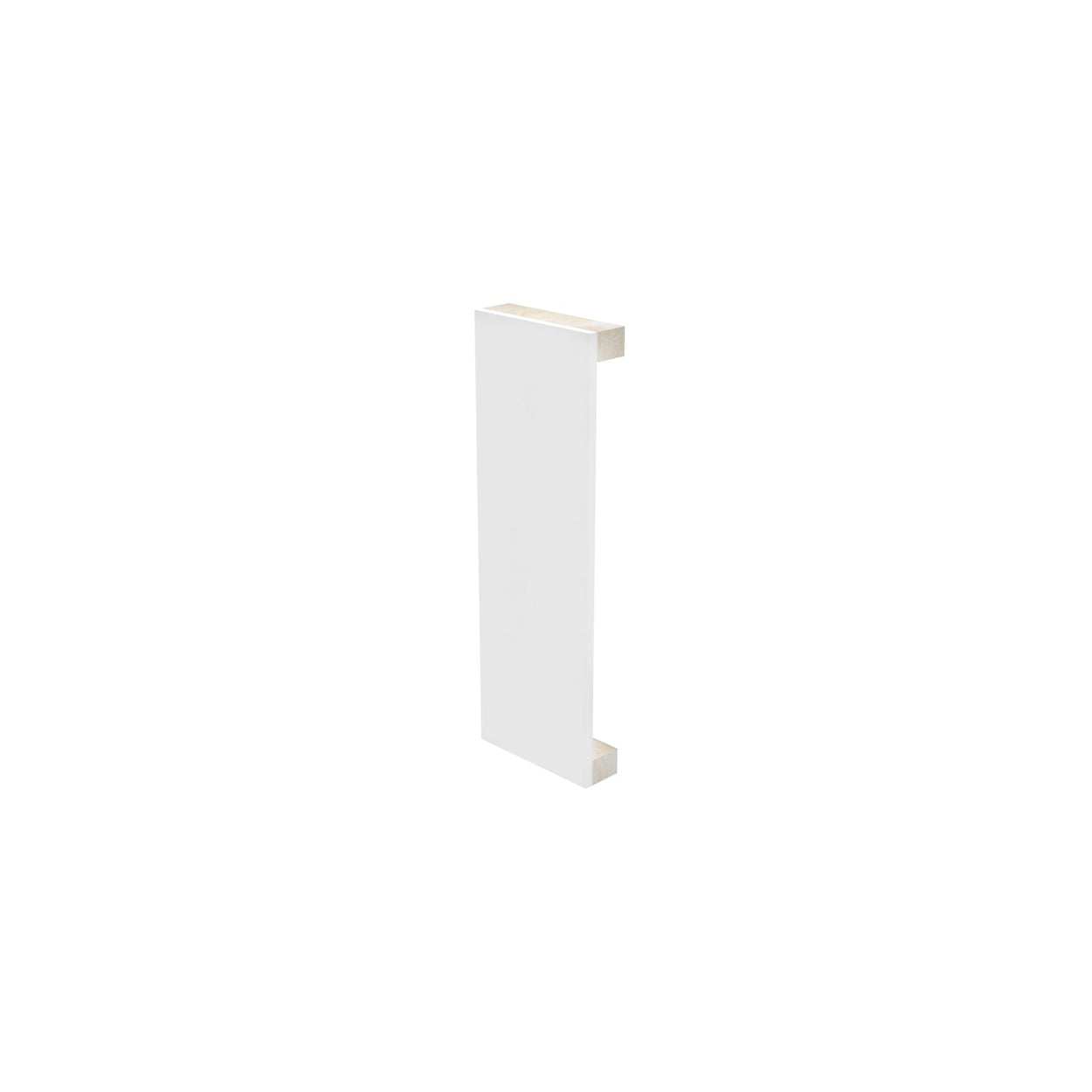 White wood table leg on a white background, ideal for modern furniture design.