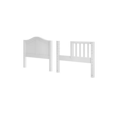 602-002 : Component BX Curve Bed End & Bed w/ Opening (Twin), White