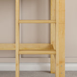 AWESOME NP : Play Loft Beds Twin Mid Loft Bed with Slide and Straight Ladder on Front, Panel, Natural