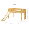 Low Loft Bed with Slide