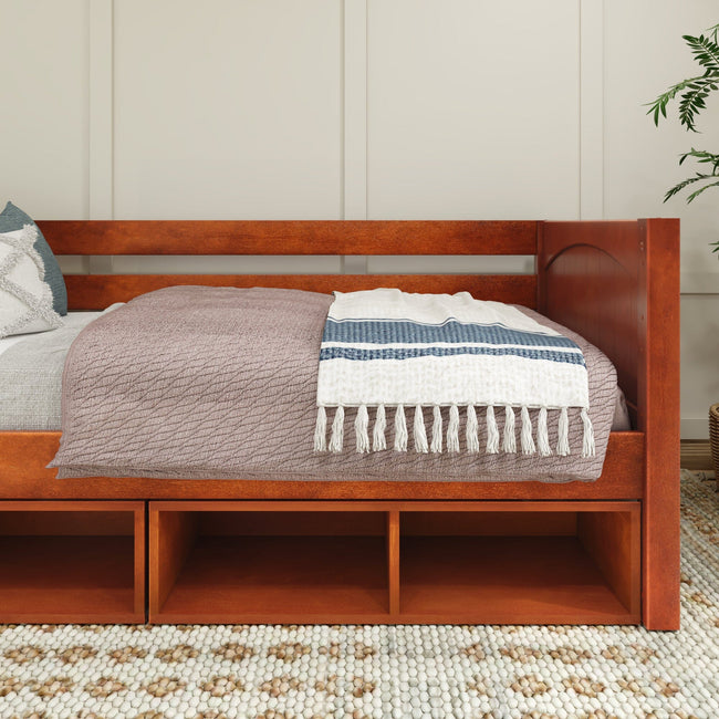 BRIX CC CP : Kids Beds Twin Daybed with Cubbies, Panel, Chestnut