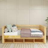 BRIX CC NP : Kids Beds Twin Daybed with Cubbies, Panel, Natural
