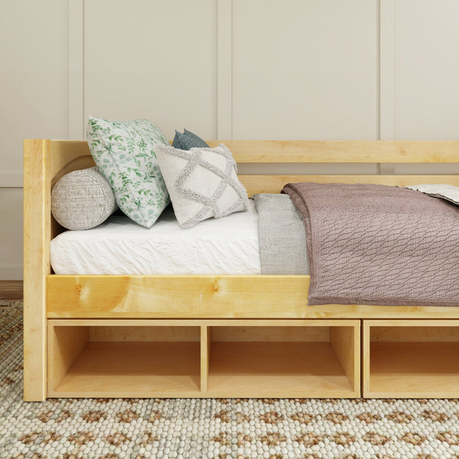BRIX CC NP : Kids Beds Twin Daybed with Cubbies, Panel, Natural