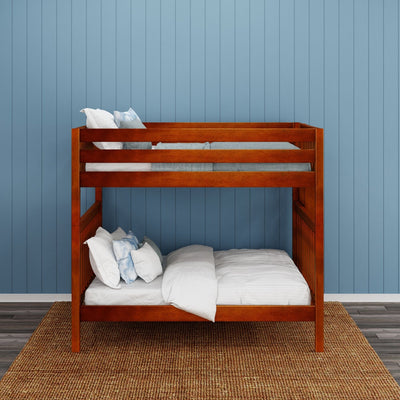 BUFF 1 CS : Classic Bunk Beds High Bunk w/ Straight Ladder on End, Slat, Chestnut