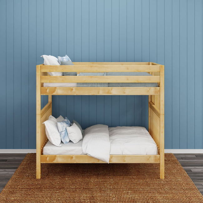 BUFF 1 NS : Classic Bunk Beds High Bunk w/ Straight Ladder on End, Slat, Natural