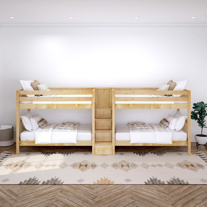 Classic Quad Bunk Bed with Stairs