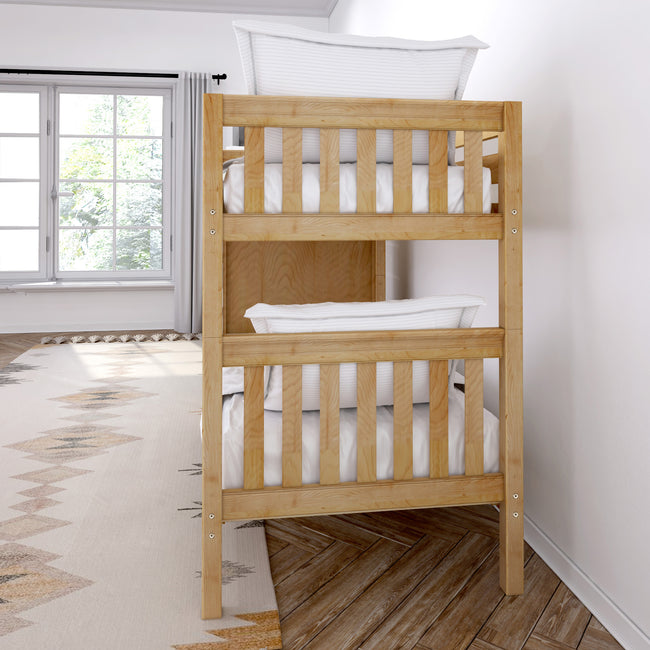 COOL NS : Multiple Bunk Beds Twin Medium Quadruple Bunk Bed with Stairs, Slat, Natural