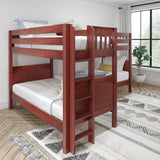 CRUX 1 CP : Multiple Bunk Beds Twin Medium Corner Bunk with Straight Ladders on End, Panel, Chestnut