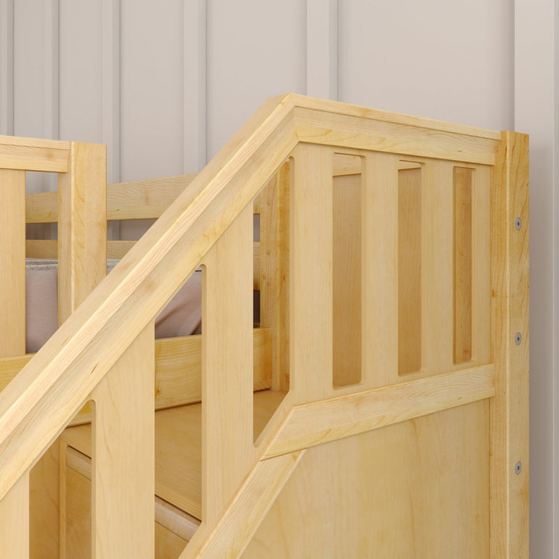 Low Loft Bed with Slide and Stairs