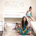 Low Loft Bed with Slide and Stairs