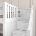 Low Loft Bed with Slide and Stairs